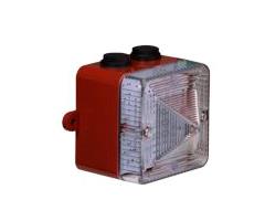 L101HDC024MA0A1R/- E2S L101HDC024MA0A1R/- LED Beacon L101H-A  24vDC [rd] RED Flash/Permanent IP66 10-30vDC (w/Lugs)